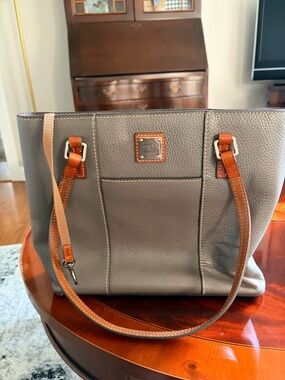 Dooney & Bourke brown Leather Tote with Brown Trim